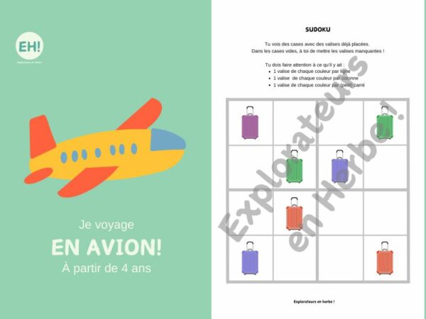 Explorateurs en Herbe - Livret "Je voyage en avion" - à partir de 4 ans